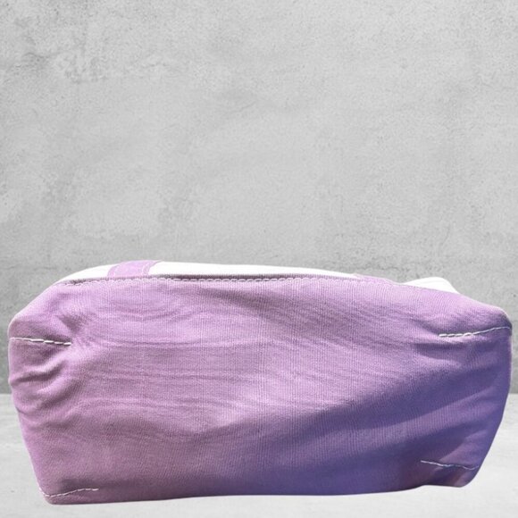 Vintage 90's  LL Bean Boat and Tote Bag Canvas Double Handle with Purple… - Picture 7 of 12